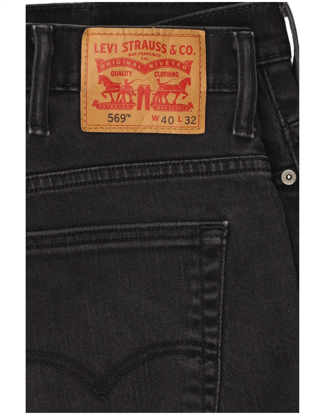 LEVI'S Jean Droit 569 Homme W40 L30 Noir Coton