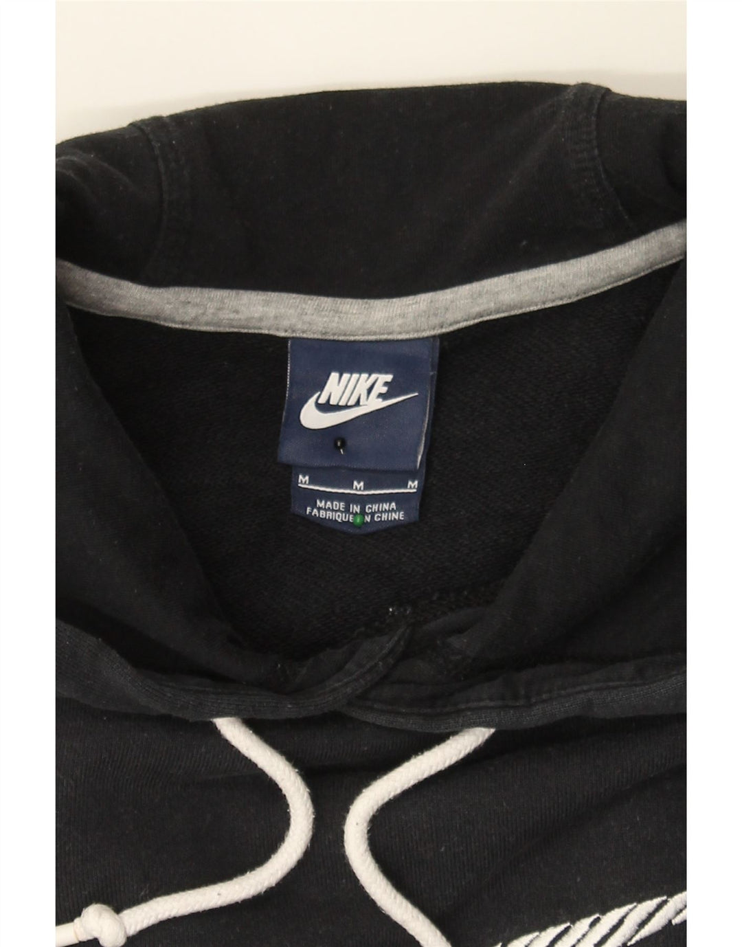 NIKE Mens Graphic Hoodie Jumper Medium Navy Blue Cotton Vintage Nike and Second-Hand Nike from Messina Hembry 