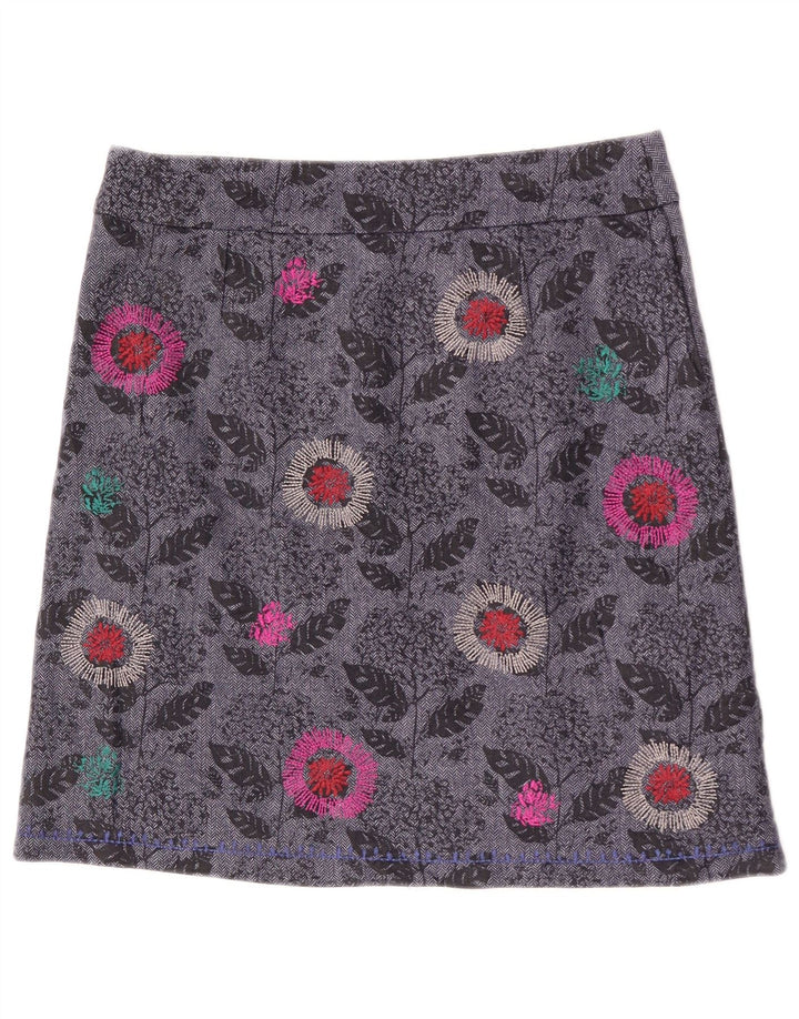 Jupe droite White Stuff pour femme UK 12 Medium W31 Gris Floral Polyester