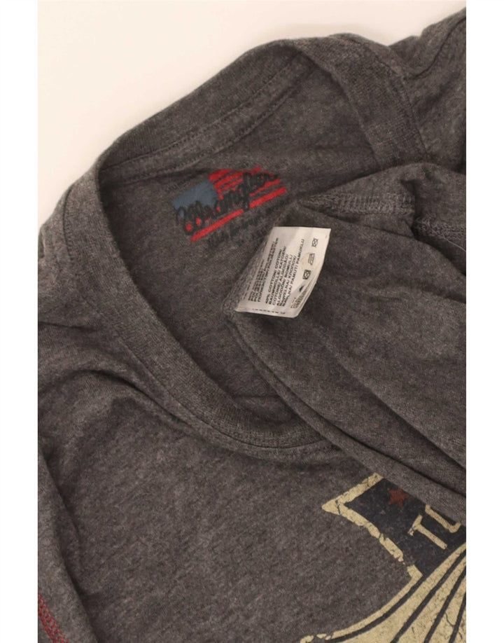 Wrangler T-Shirt Graphique Homme Top XL Gris Polyester
