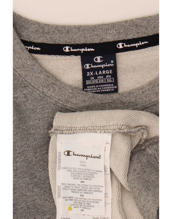 Champion Sweat-Shirt Homme 2XL Gris Moucheté Coton