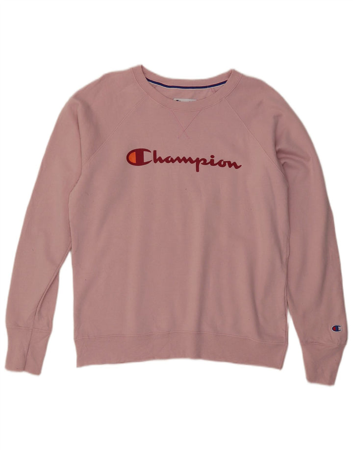 CHAMPION Sweat-shirt graphique pour femme UK 16 Large Rose Polyester