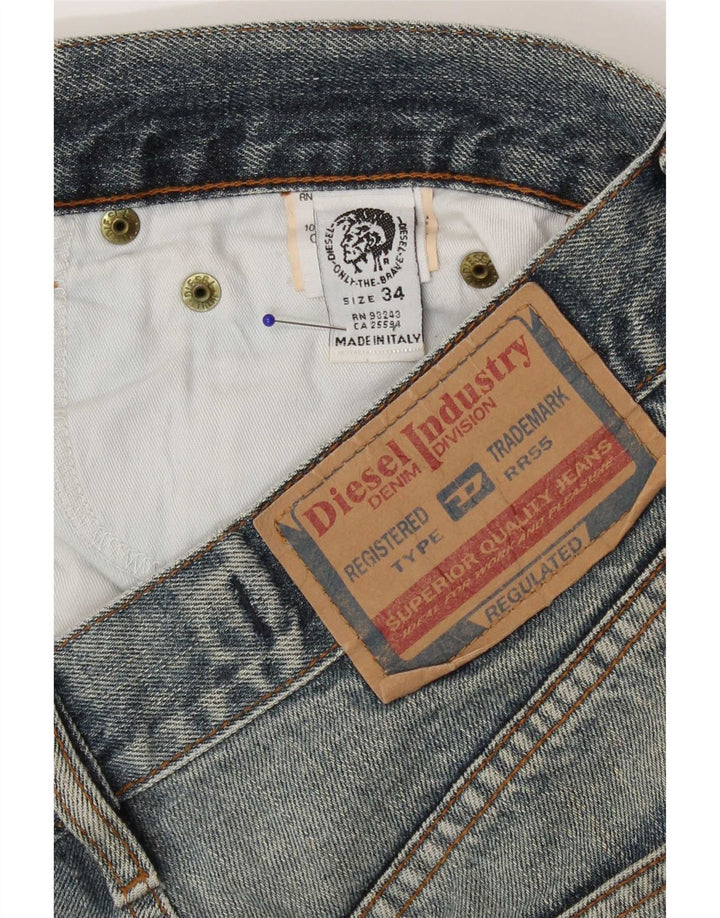Diesel Jean droit vieilli W34 L31 en coton bleu pour homme