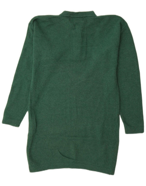 vintage Femmes Manches Longues Surdimensionné Jumper Robe UK 10 Petit Vert