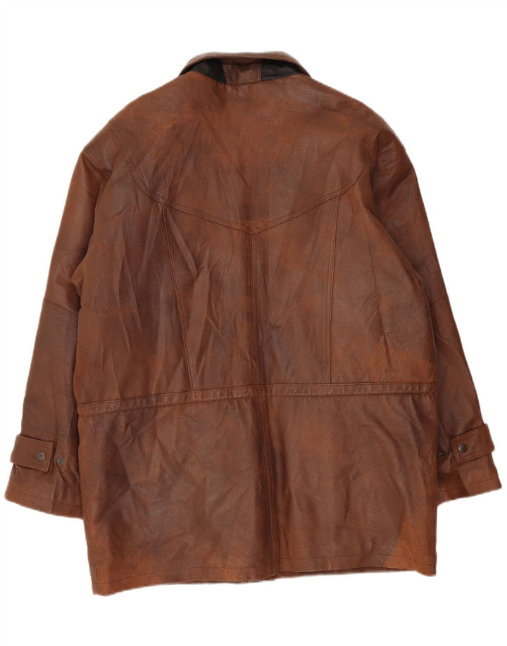 C&A Manteau coupe-vent en cuir pour homme UK 42 XL Cuir marron