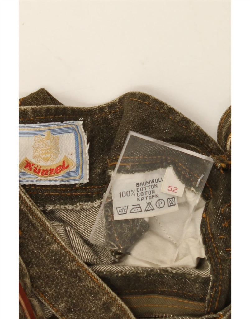 VINTAGE Mens Dungarees Capri Jeans IT 52 XL W34 L17 Khaki Cotton Vintage Vintage and Second-Hand Vintage from Messina Hembry 