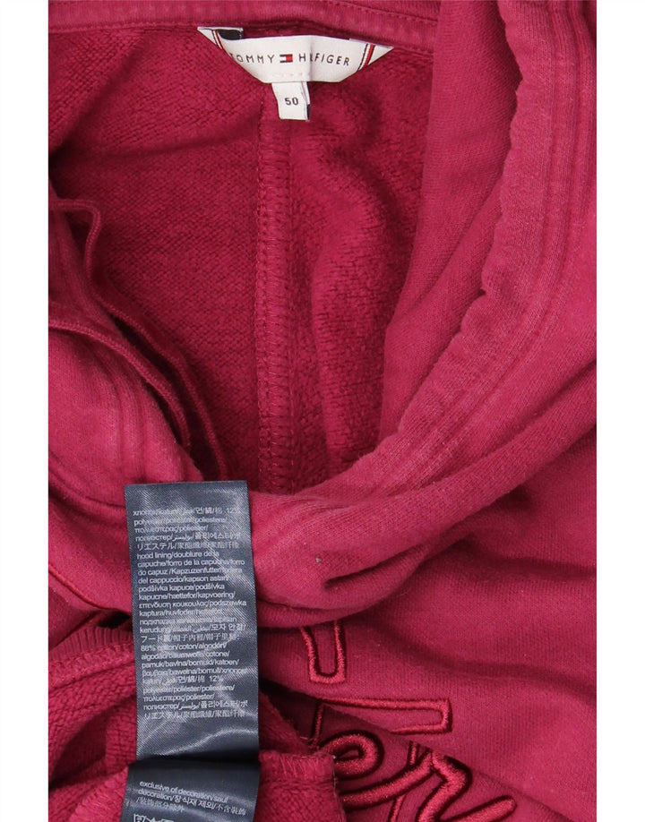 Tommy Hilfiger Pull à capuche graphique pour femme EU 50 3XL Coton bordeaux