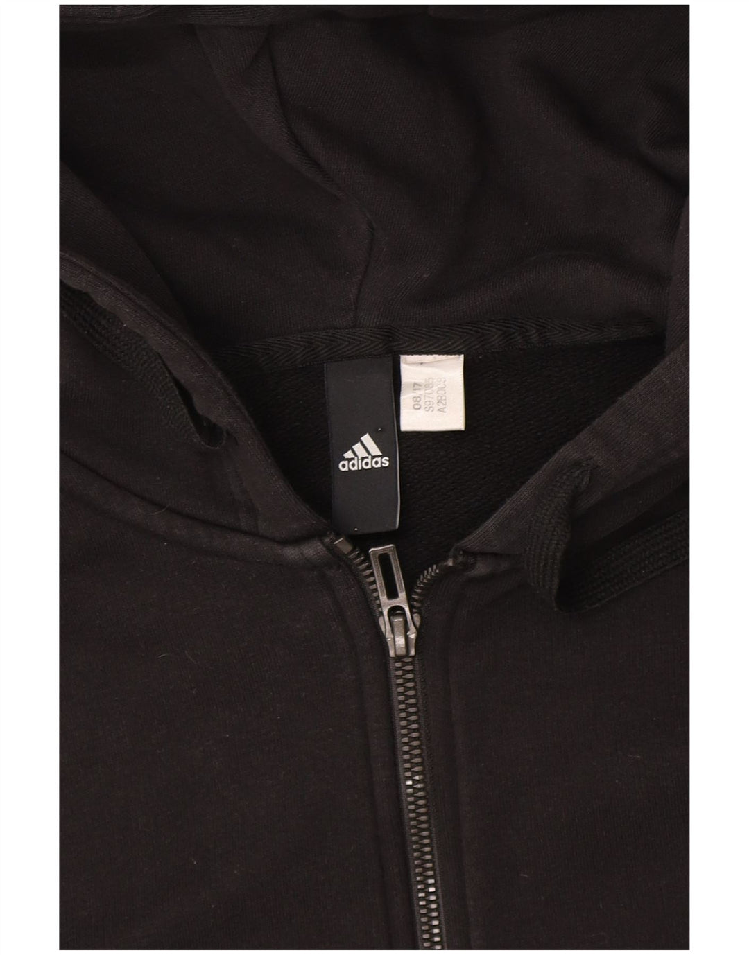 Adidas Pull à capuche zippé pour femme UK 12 Noir moyen