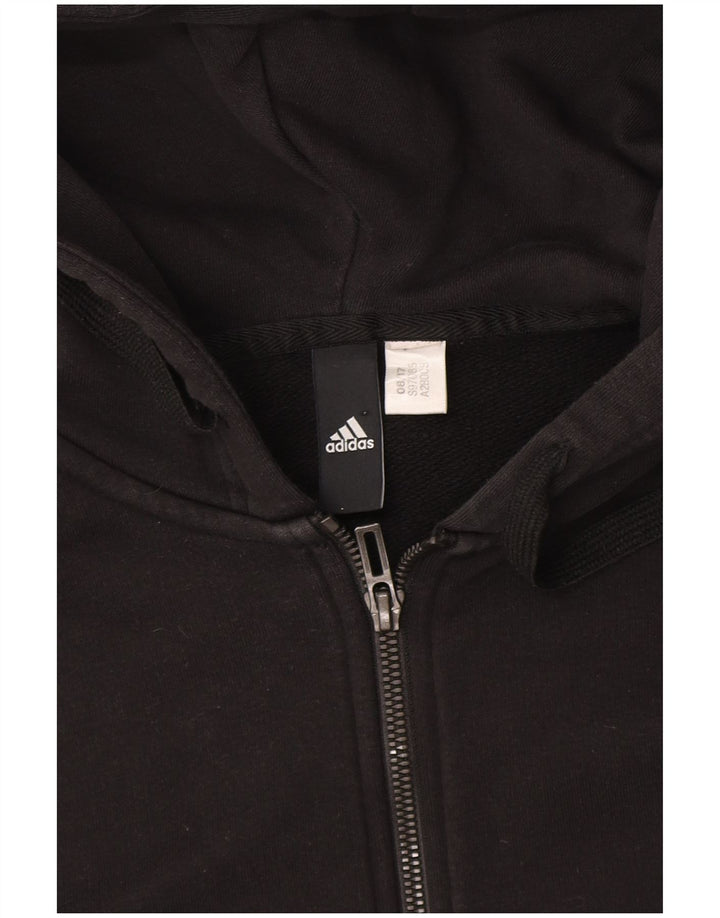 Adidas Pull à capuche zippé pour femme UK 12 Noir moyen