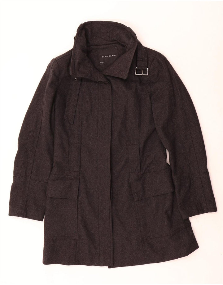 Zara Femme Pardessus UK 14 Grande Laine Grise
