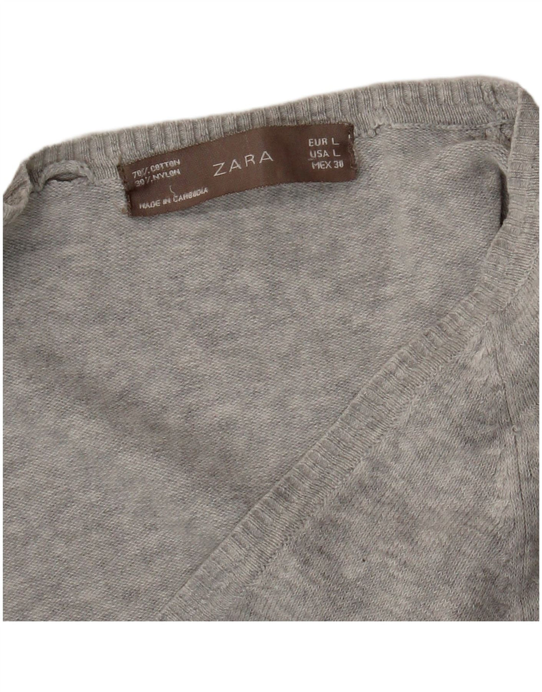 Zara Womens Cardigan Sweater UK 14 Large Gris Moucheté