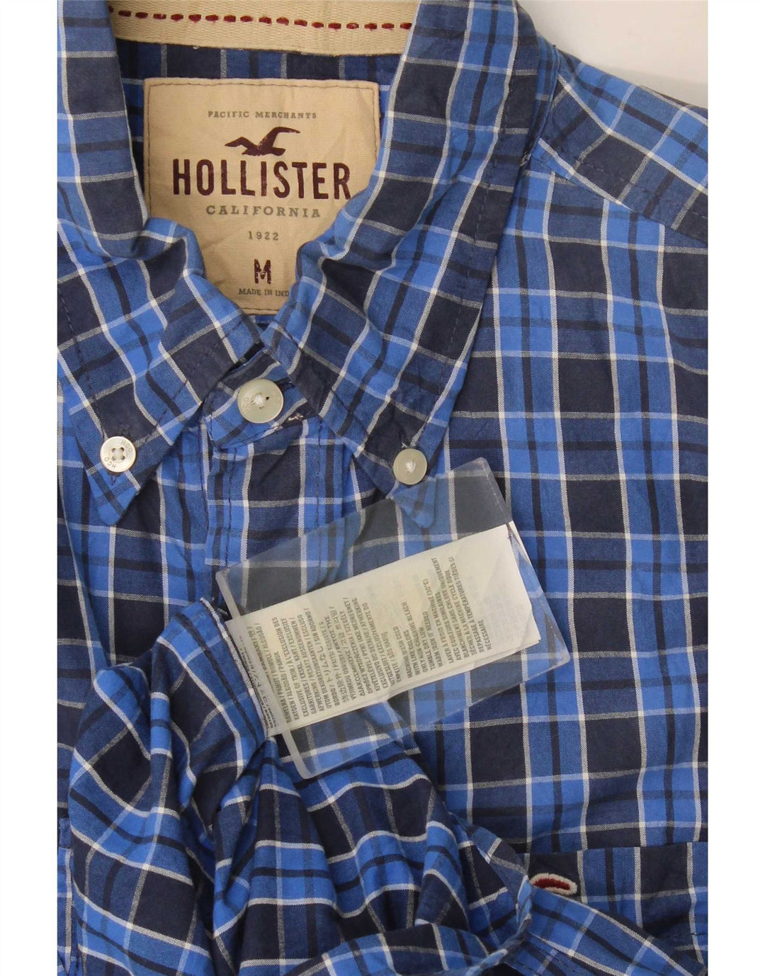 Hollister Chemise Homme Bleu Moyen Check Cotton