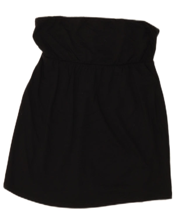Benetton Haut court sans bretelles pour femme UK 8 Small Noir
