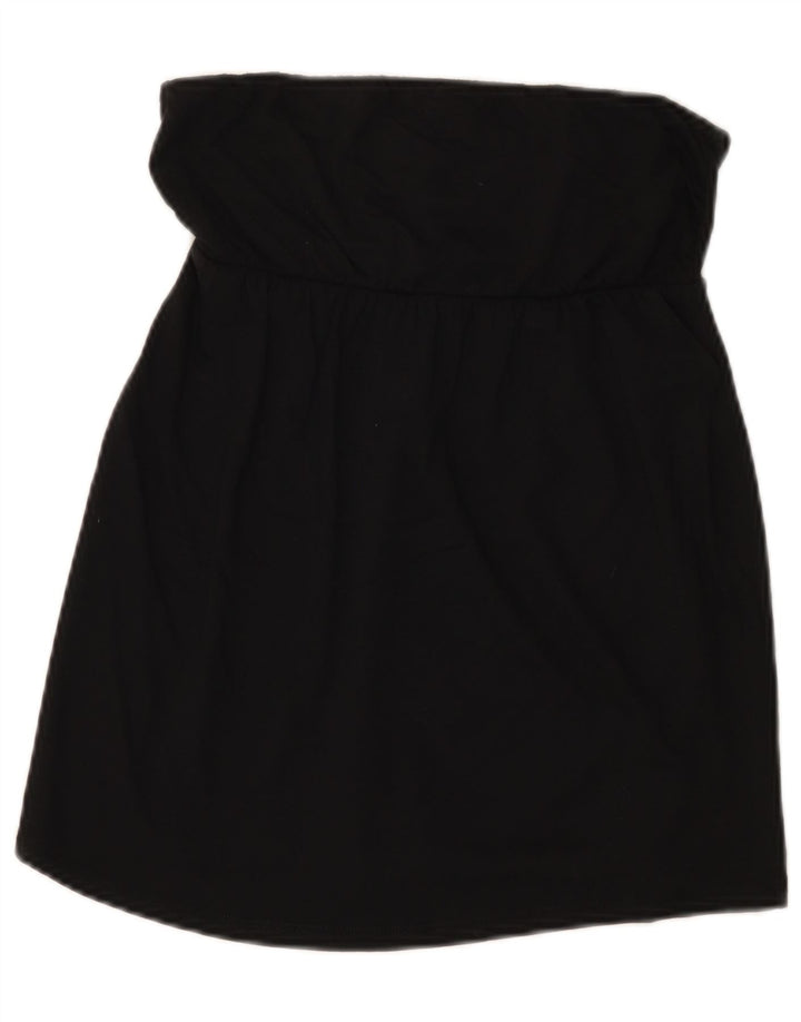 Benetton Haut court sans bretelles pour femme UK 8 Small Noir