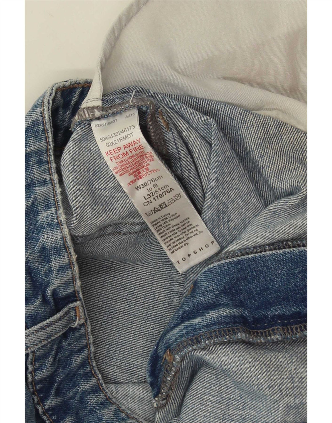 Topshop Jean évasé Femme W30 L32 Bleu Coton