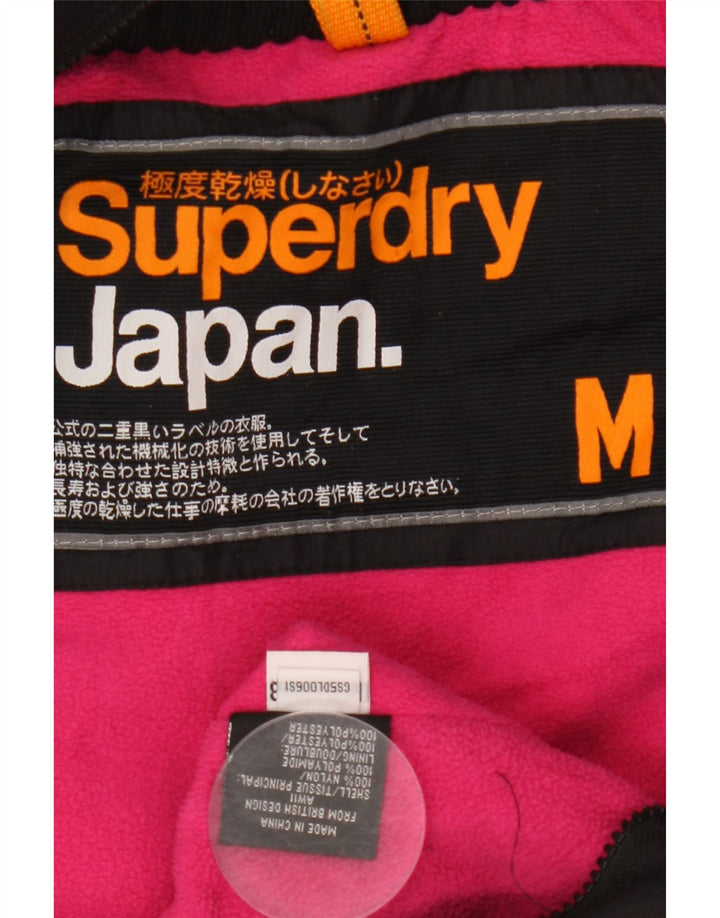 Superdry Veste coupe-vent à capuche pour femme UK 14 Medium Black Nylon