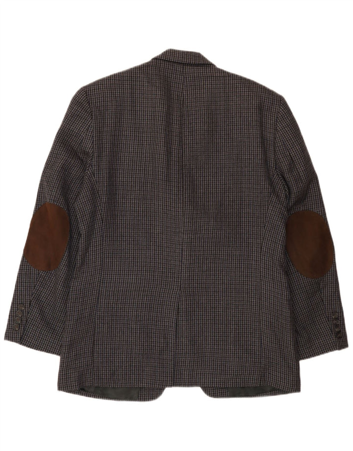 Chaps Veste Blazer 2 Boutons Homme UK 38 Pied-de-Poule Gris Moyen