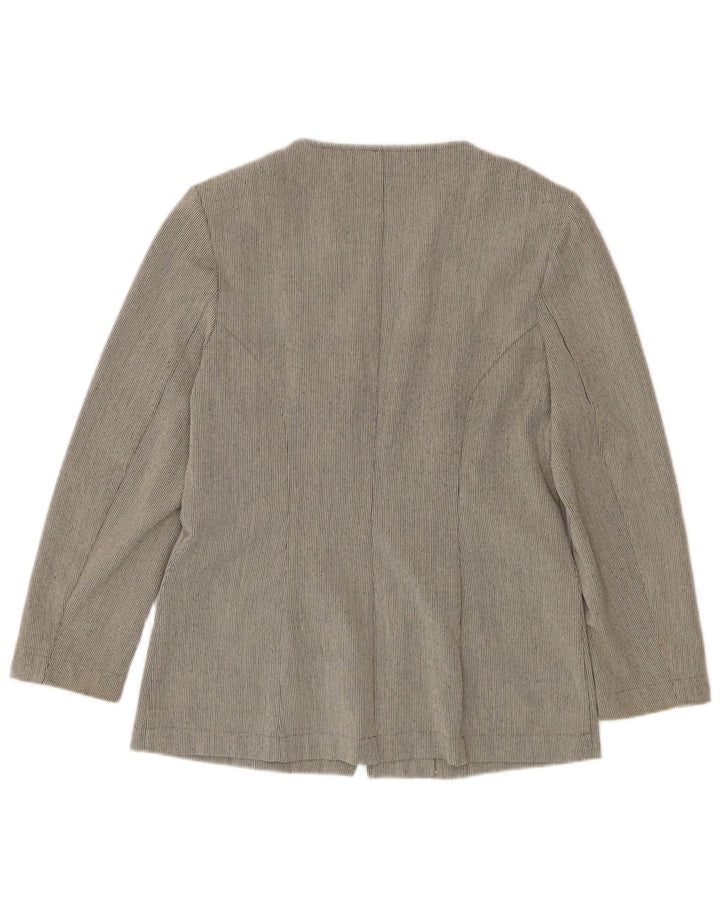 Zabaione Veste blazer zippée pour femme IT 42 Gris moyen à fines rayures