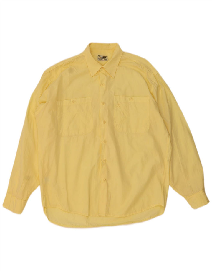 POP 84 Chemise Homme Large Jaune Coton