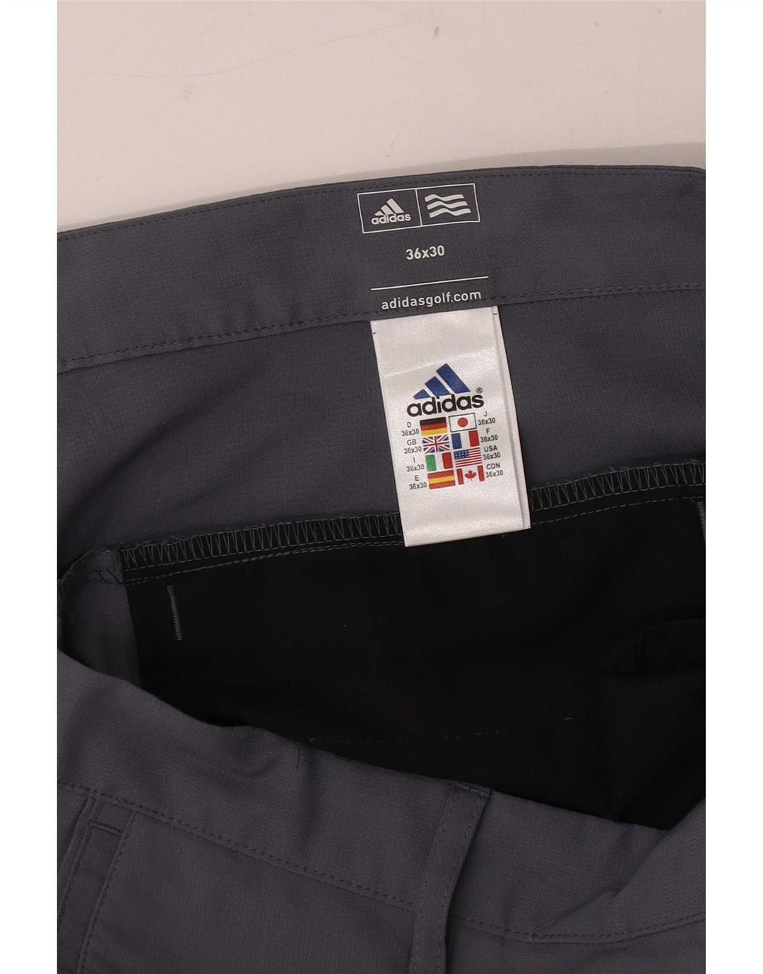 Adidas Pantalon chino droit de golf pour homme W36 L30 Gris Polyester
