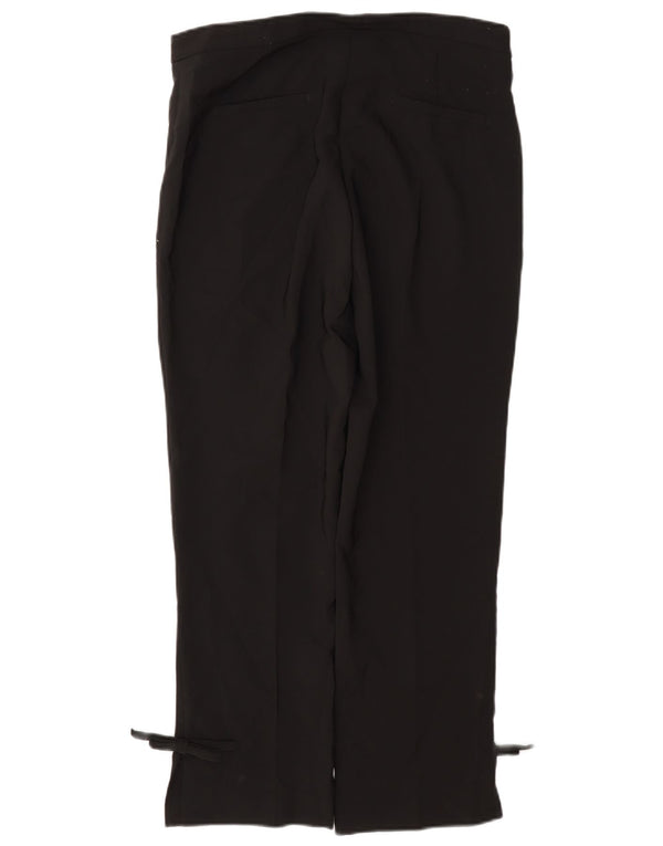 Pantalon décontracté droit femme Zara Large W30 L27 Noir Polyester