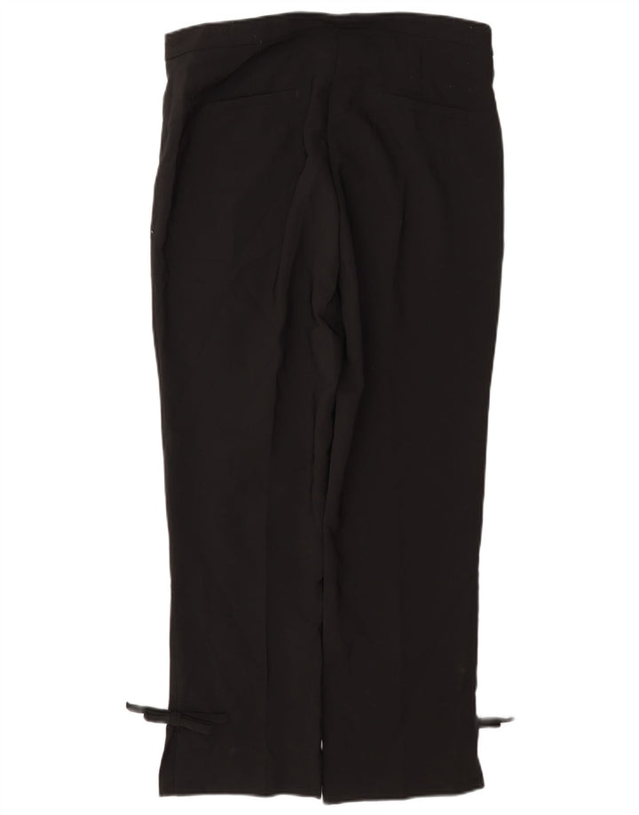 Pantalon décontracté droit femme Zara Large W30 L27 Noir Polyester