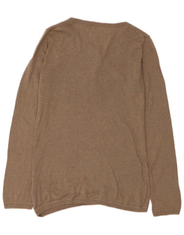Tommy Hilfiger Pull col bateau pour femme UK 14 Grand coton marron