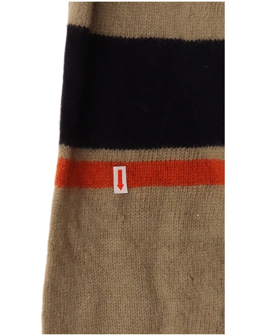 Kappa Pull col zippé pour femme en laine rayée beige moyen classique