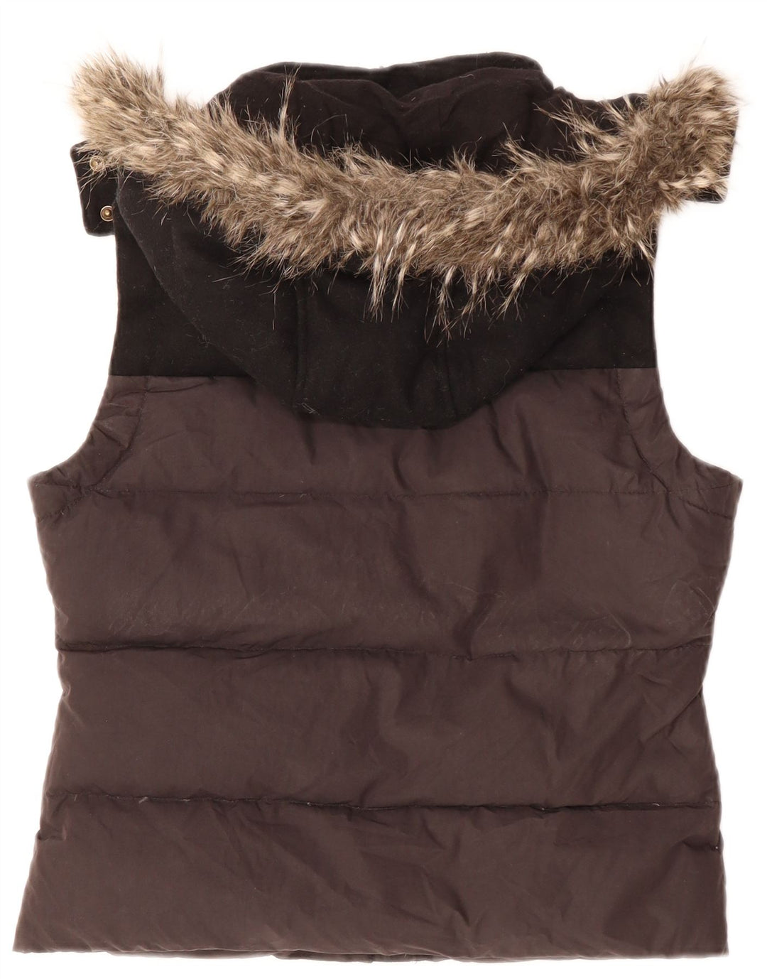 JACK WILLS Gilet rembourré à capuche pour femme UK 12 Medium Black Colourblock