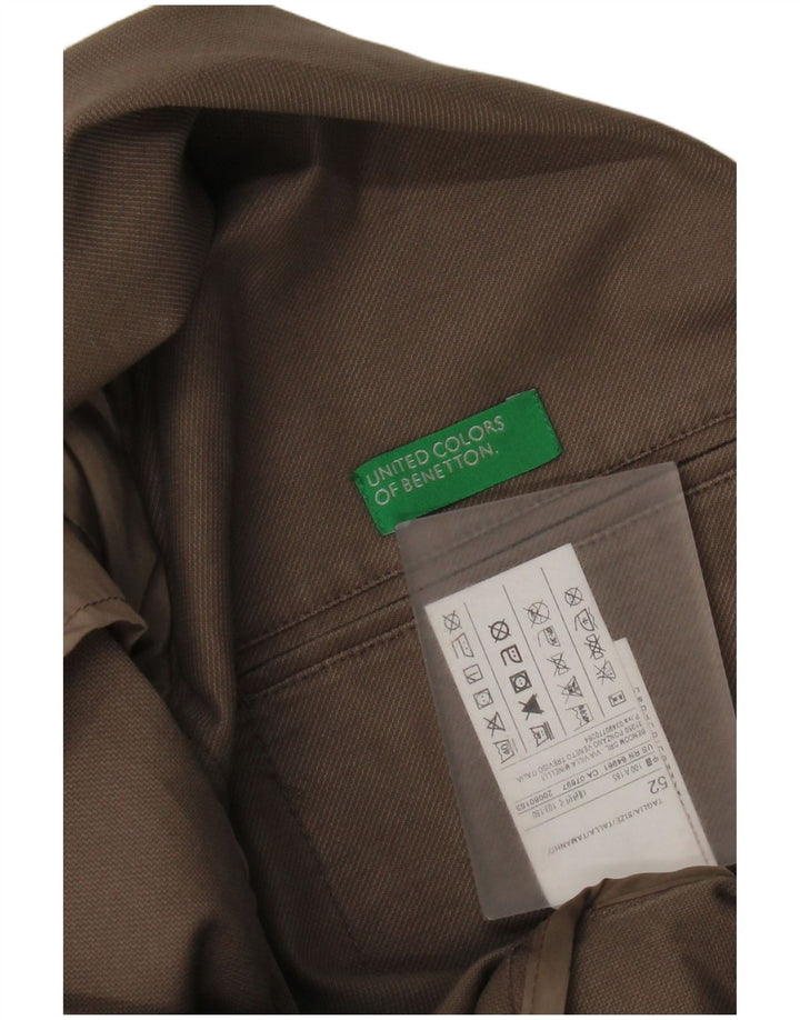 Benetton Veste Blazer 2 Boutons Homme IT 52 XL Beige Coton