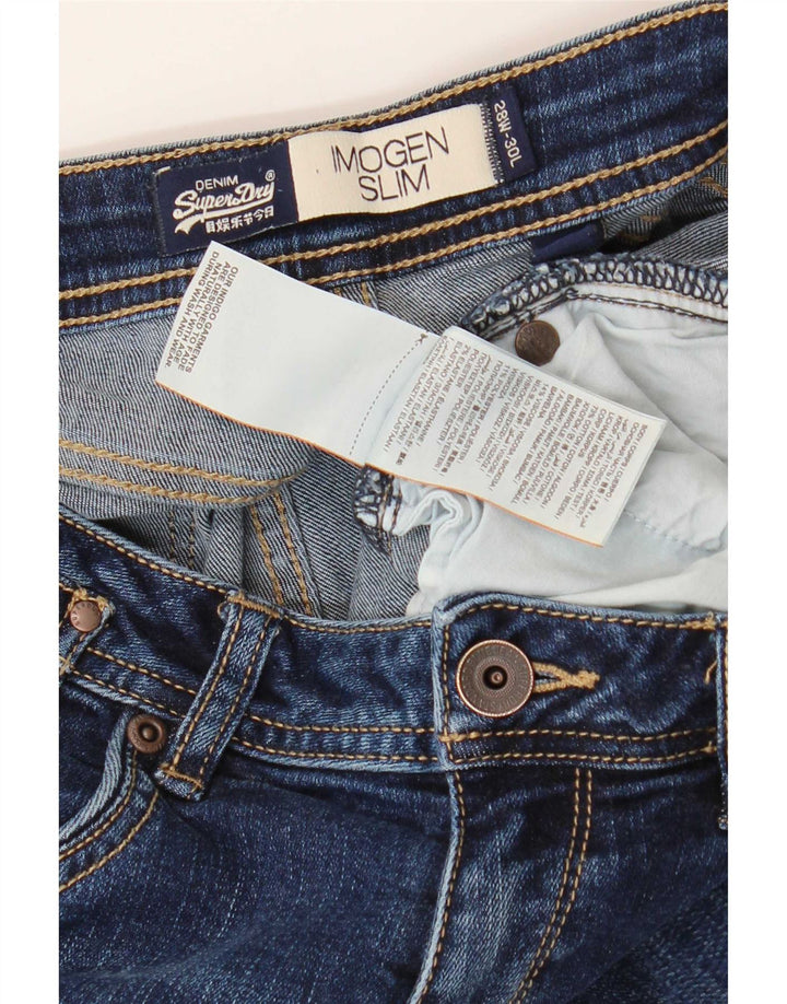 Superdry Jean Slim Imogen Femme W28 L30 Bleu Coton