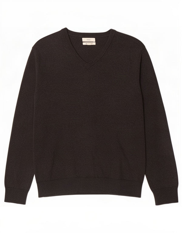 Marks & Spencer Pull col V pour homme XL Gris Coton