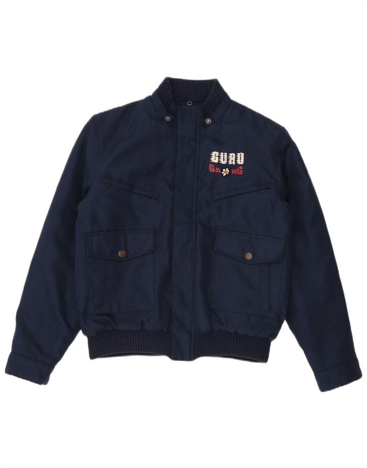Guru Veste bomber graphique pour femme UK 16 Large Bleu marine