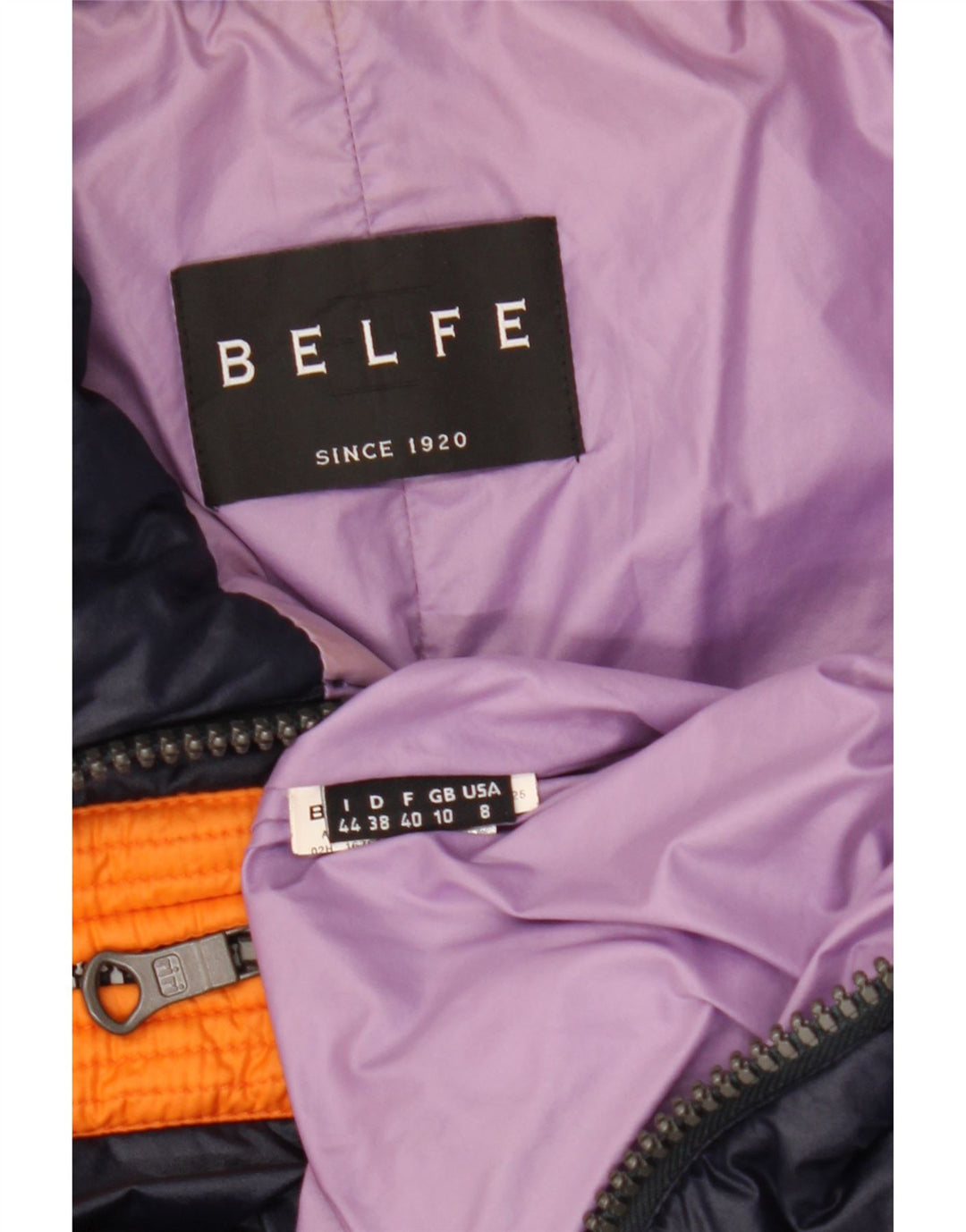 Belfe Veste matelassée pour femme UK 10 Small Bleu marine Colourblock