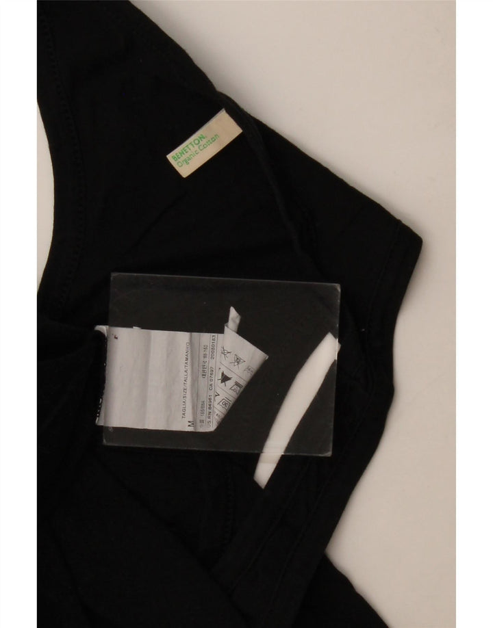 Benetton Débardeur Femme UK 12 Moyen Noir Coton
