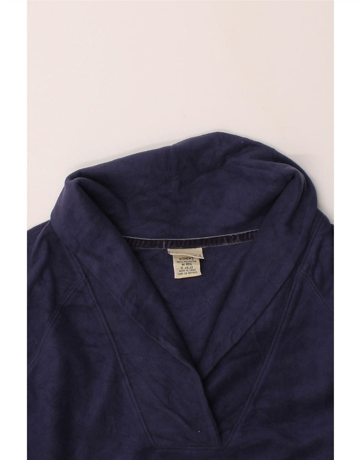 L.L.BEAN Womens Shawl Neck Sweatshirt Jumper UK 14 Medium Navy Blue Vintage L.L.Bean and Second-Hand L.L.Bean from Messina Hembry 