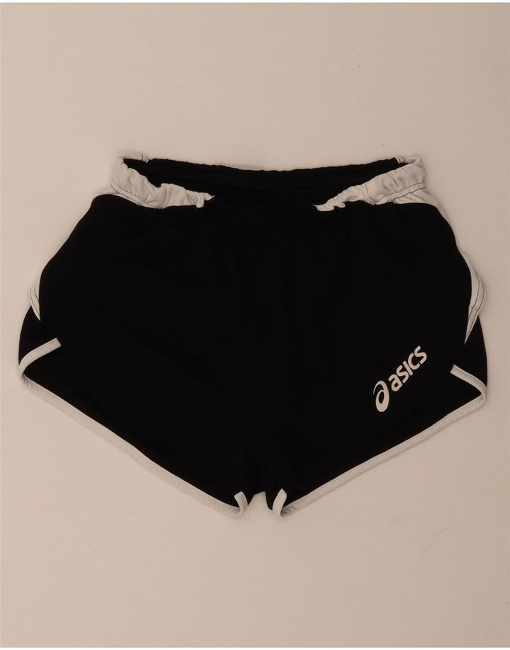 Asics Short de sport pour femme UK 10 Small Noir Colorblock Polyester