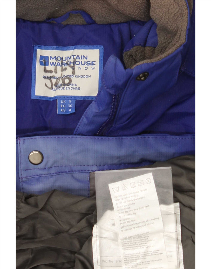 Mountain Warehouse Veste de ski à capuche pour femme UK 8 Small Bleu Colorblock