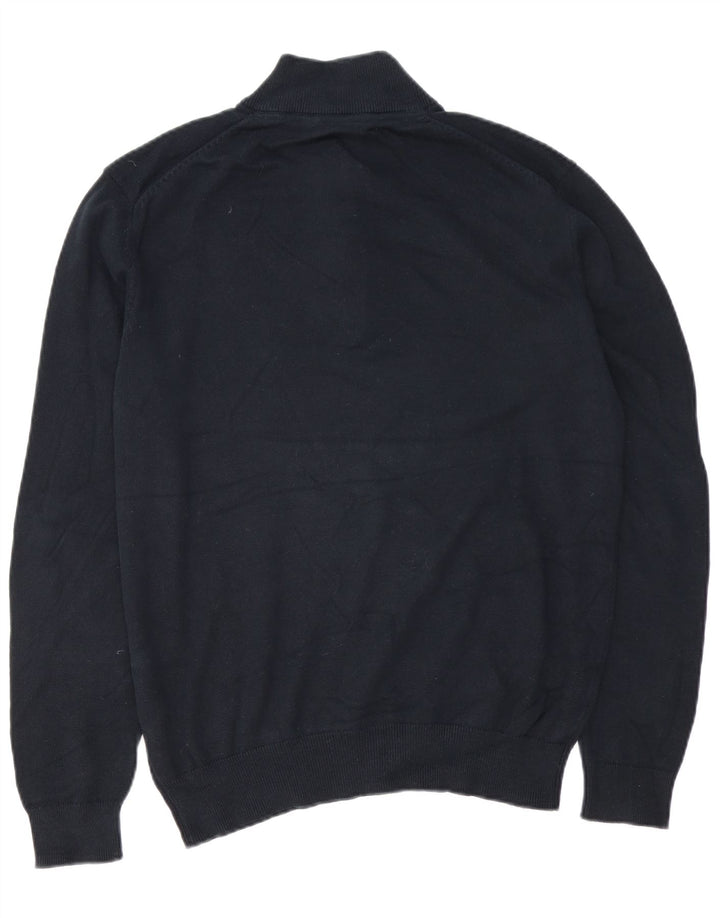 Crew Clothing Pull à col zippé pour homme en coton bleu marine Taille L