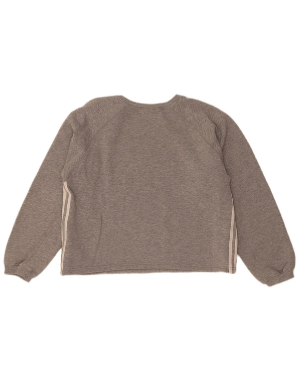 Adidas Sweat-shirt pour femme UK 14 Gris moyen Coton