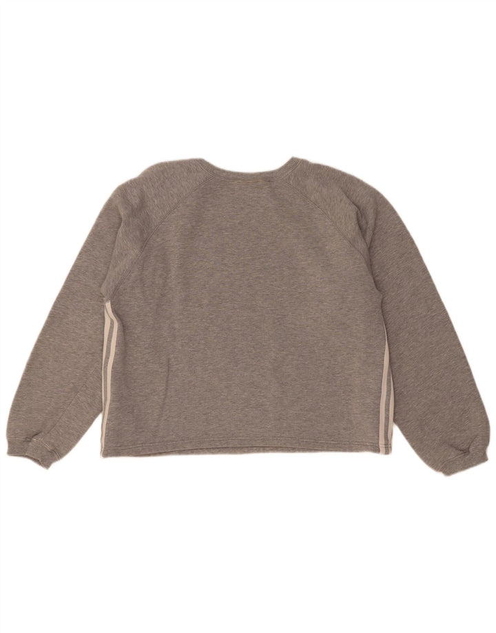 Adidas Sweat-shirt pour femme UK 14 Gris moyen Coton