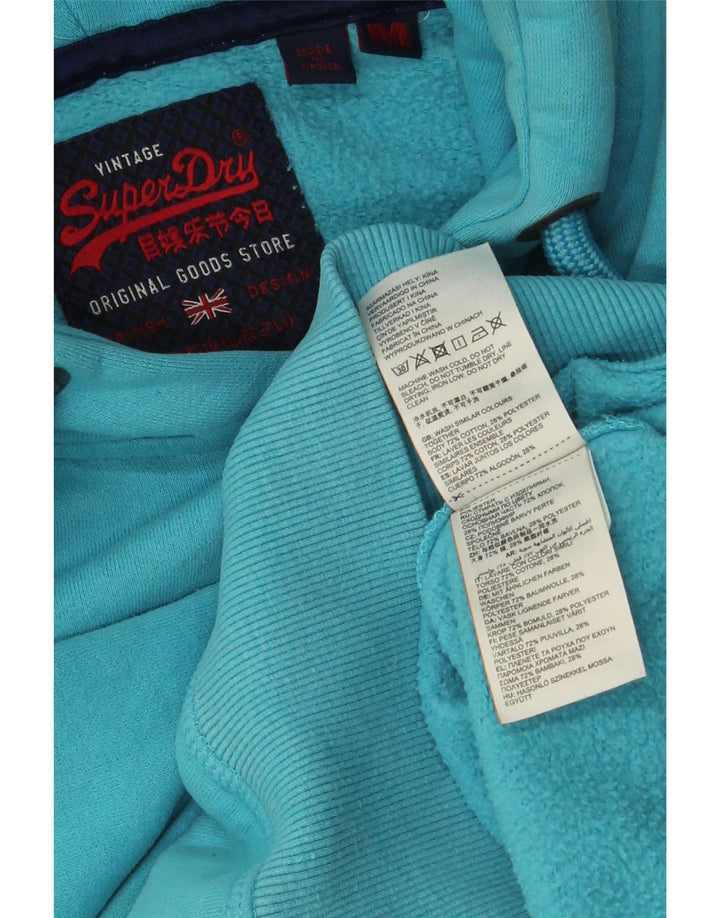 Superdry Pull à Capuche Graphique Homme Bleu Moyen Coton