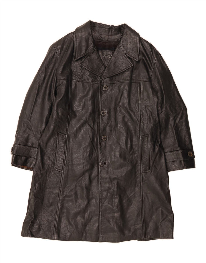 GIAN CARLO ROSSI Mens Leather Coat IT 52 XL Black Leather Vintage Gian Carlo Rossi and Second-Hand Gian Carlo Rossi from Messina Hembry 