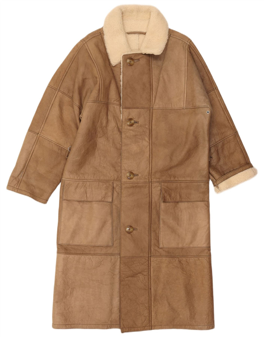 LORINGHOVEN Manteau en peau de mouton pour homme UK 36 Petit cuir d'agneau beige