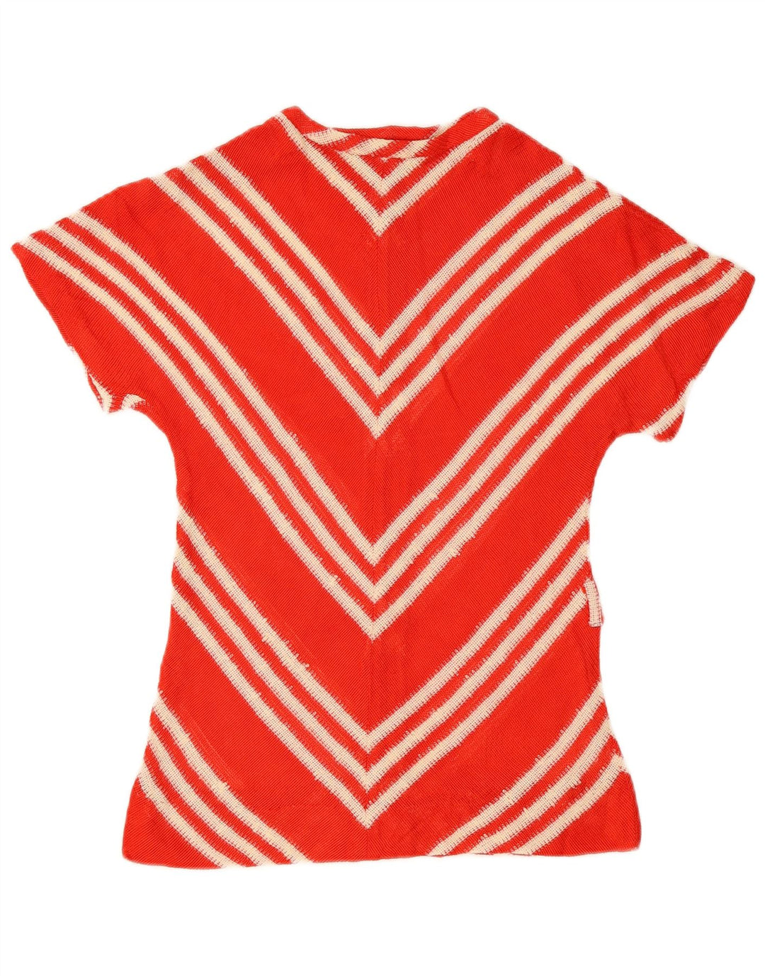 vintage Femme Tricot Blouse Top EU 40 Chevron Rouge Moyen