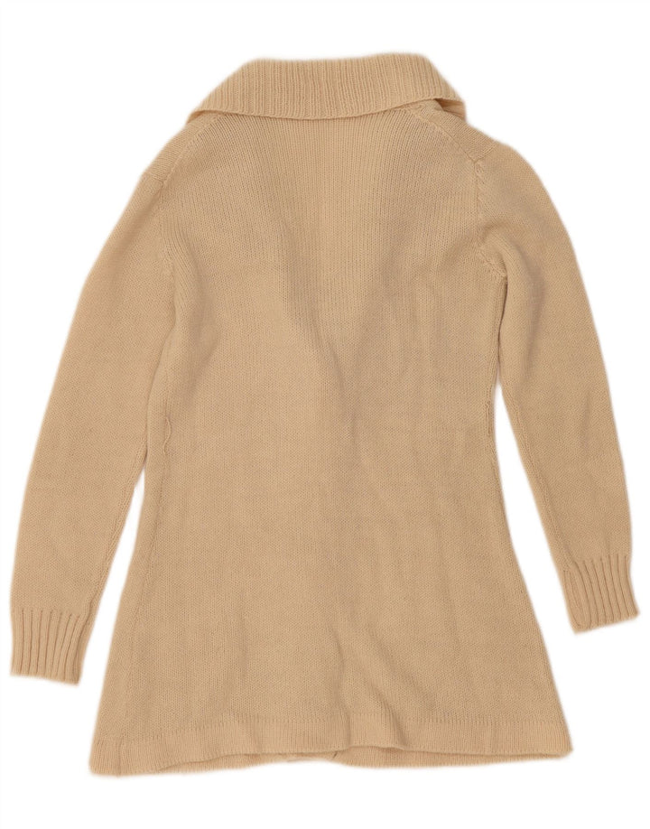 vintage Femme Cardigan Pull UK 12 Moyen Off White