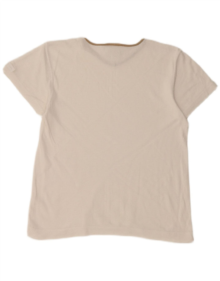 Lee T-Shirt Femme Top UK 44 Coton Blanc Moyen