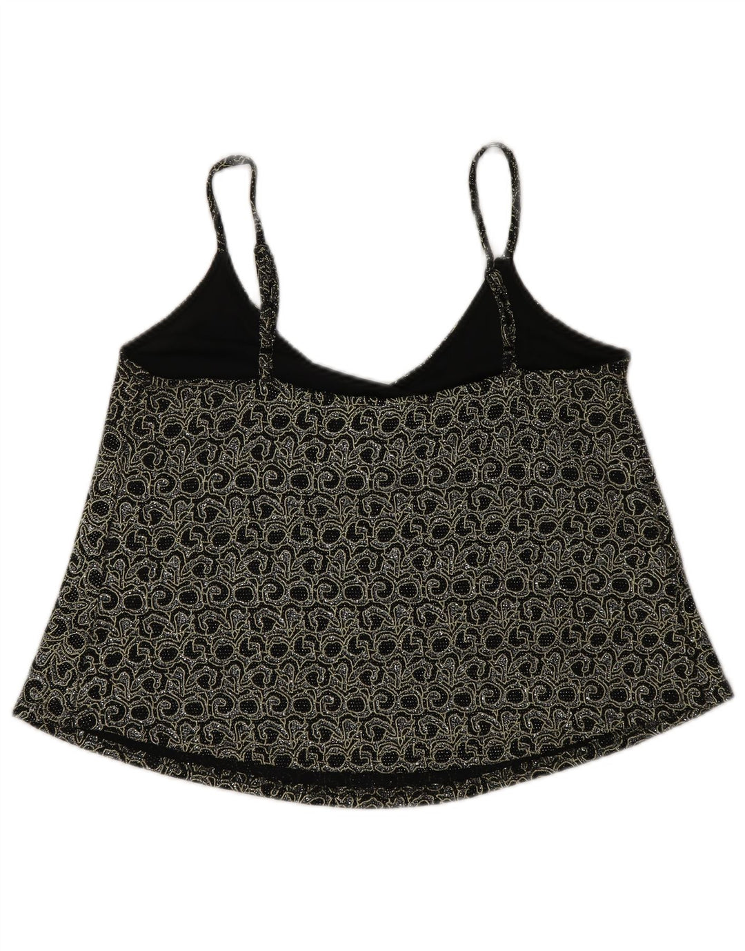 MISS SELFRIDGE Womens Cami Top UK 12 Medium  Black Paisley Nylon