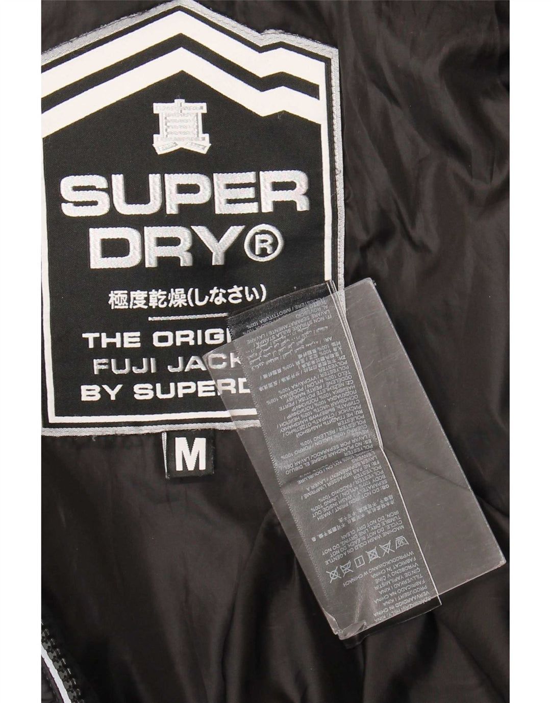 Superdry Veste matelassée pour hommes UK 38 Medium Black Nylon