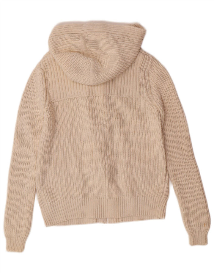 MASSIMO DUTTI Cardigan à capuche pour femme UK 6 XS Beige Coton
